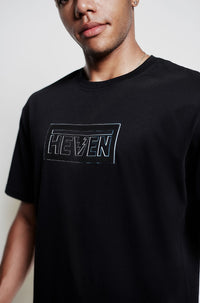 Heven Night Label T-Shirt Black