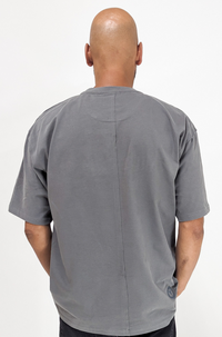 Carlo Colucci Oversized-Shirt Basic Logo Unicolor Washed Black