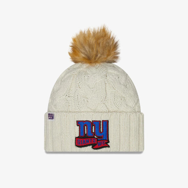 New Era NFL New York Giants Pom Knit Beanie Creme