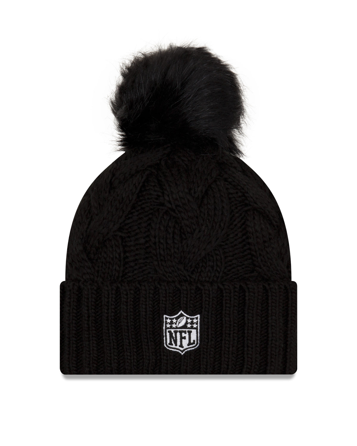 New Era NFL Detroit Lions Pom Knit Beanie Black