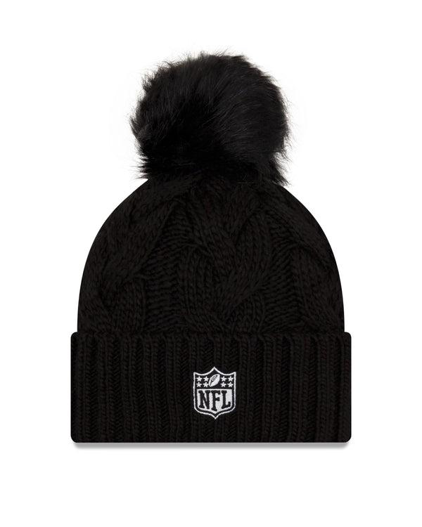 New Era NFL Detroit Lions Pom Knit Beanie Black