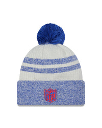 New Era NFL Patriots  Pom Knit Beanie Blue