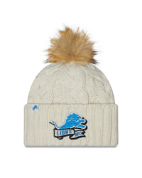 New Era NFL Detroit Lions Pom Knit Beanie Creme