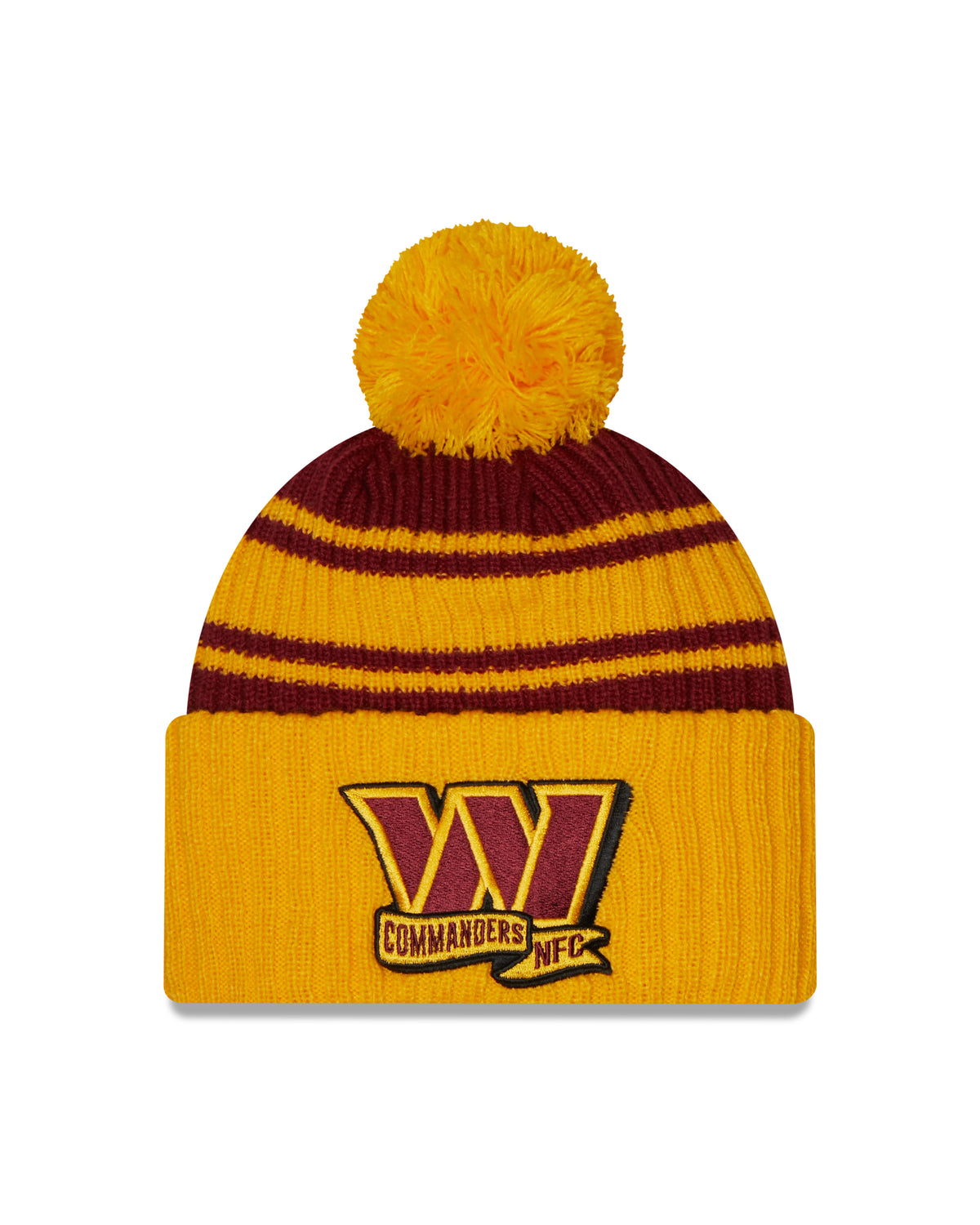 New Era NFL Washington Commanders Pom Knit Beanie Yellow