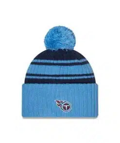 New Era Tennessee Titans Pom Knit Beanie Blue