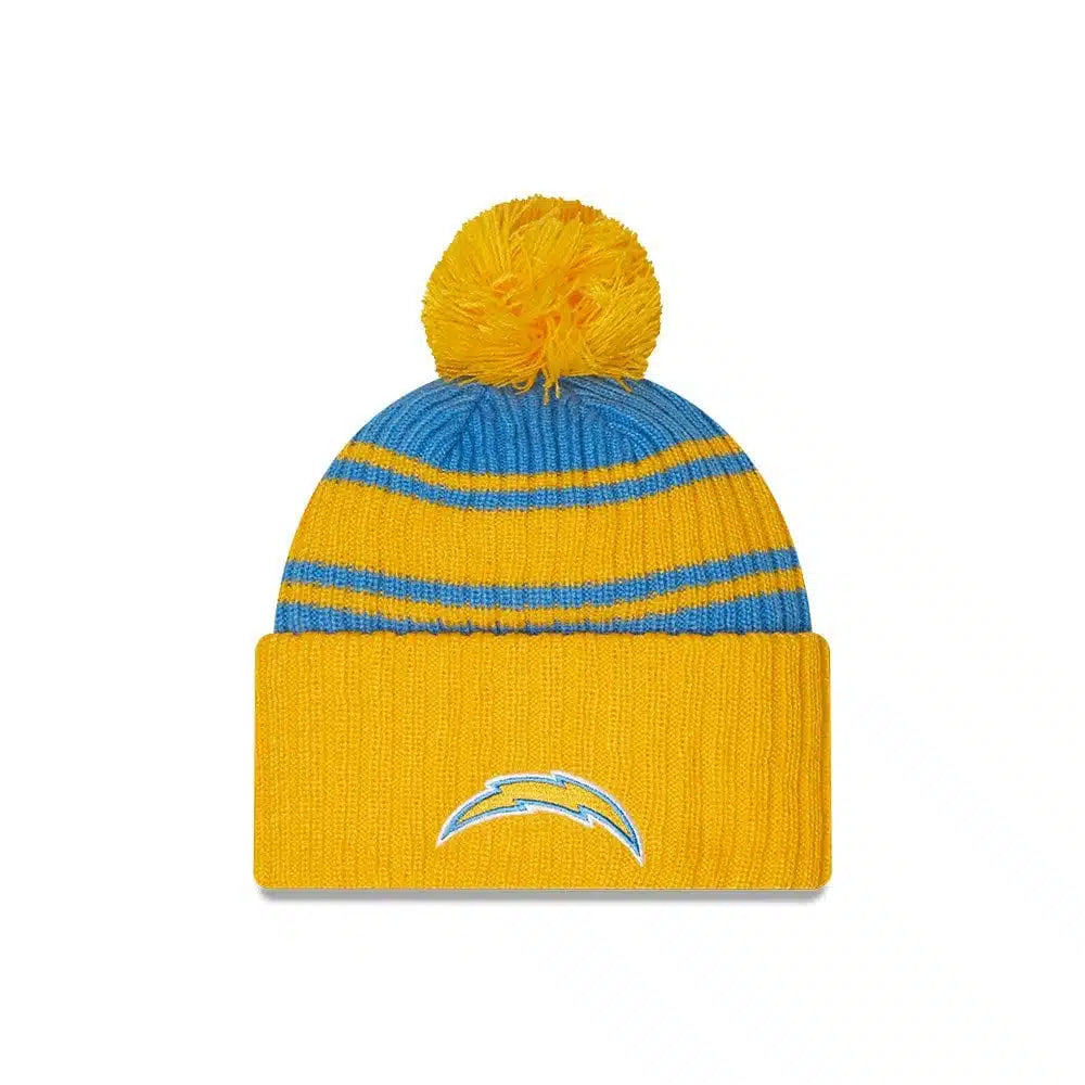 New Era Los Angeles Chargers Pom Knit Beanie Yellow