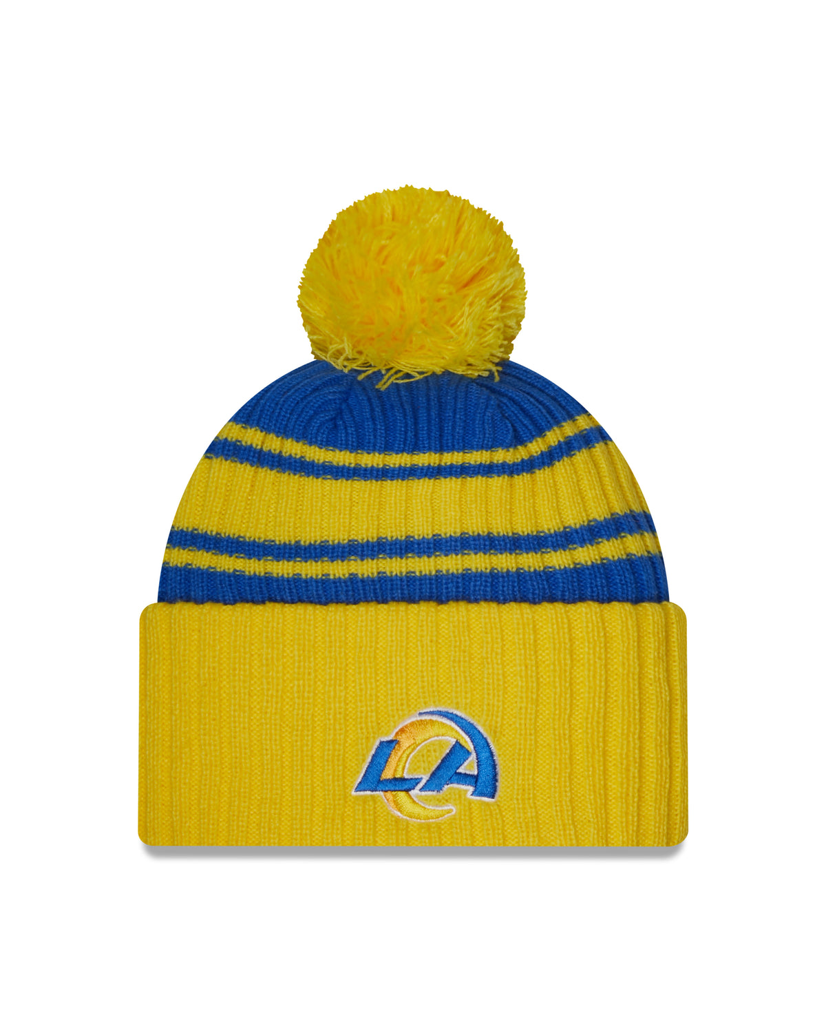 New Era NFL Rams Pom Knit Beanie Yellow