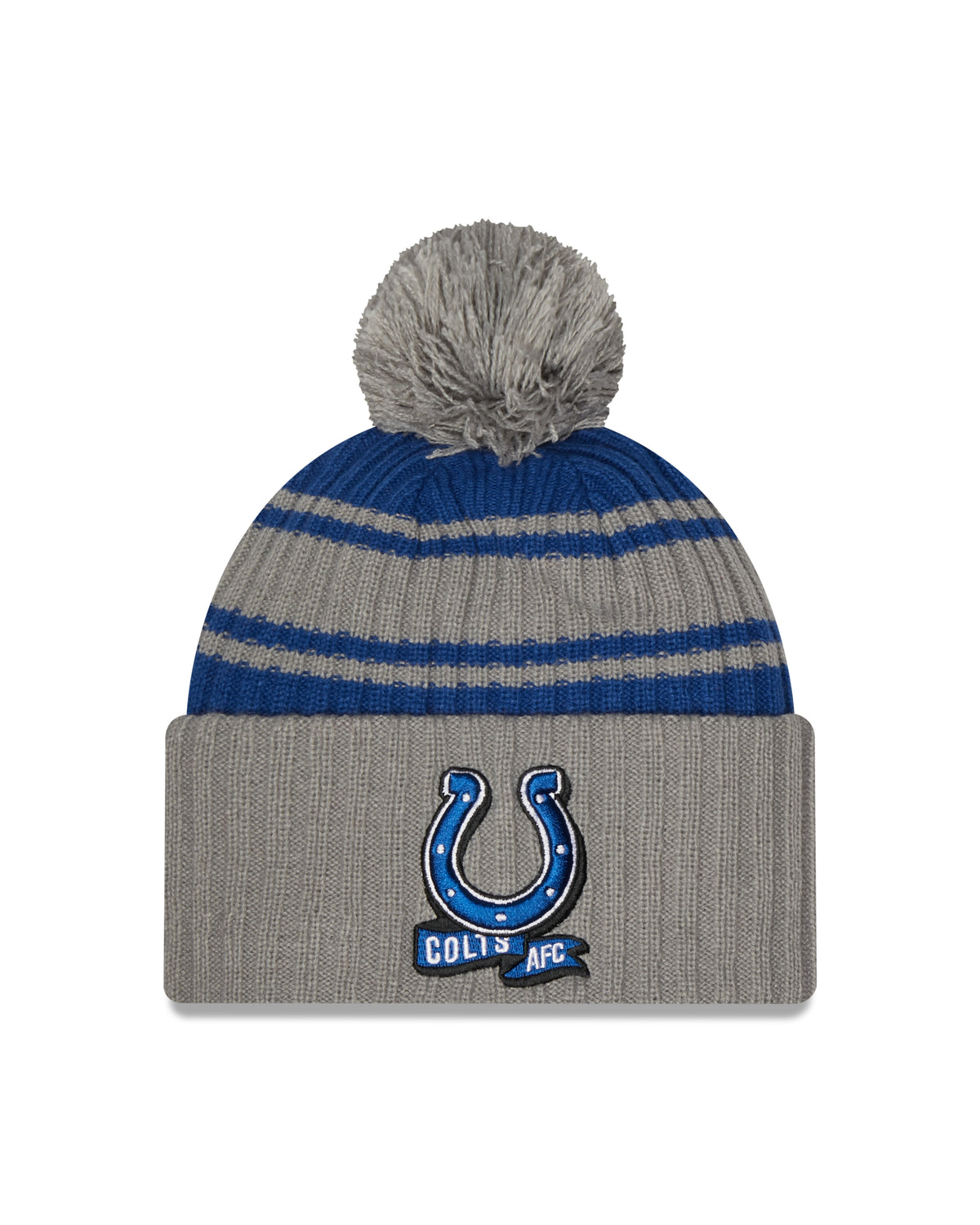 New Era NFL Indianapolis Colts Pom Knit Beanie Grey