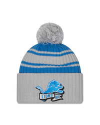 New Era NFL Detroit Lions Pom Knit Beanie Grey