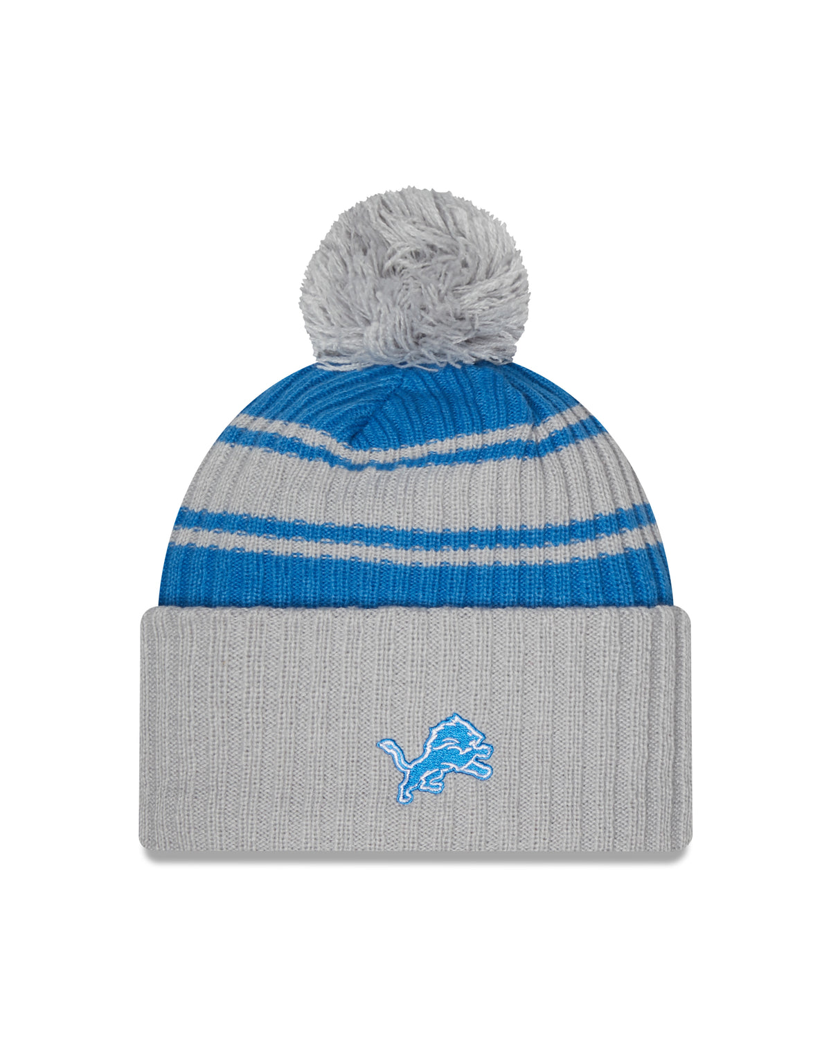 New Era NFL Detroit Lions Pom Knit Beanie Grey