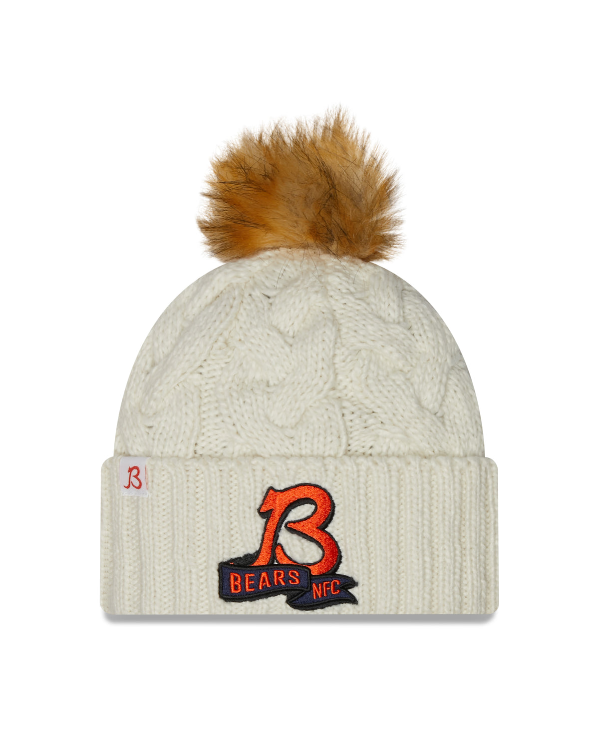 New Era NFL Bears Pom Knit Beanie Creme