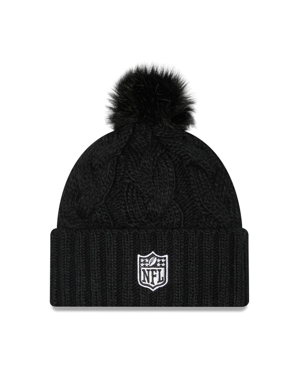 New Era NFL New England Patriots Pom Knit Beanie Black