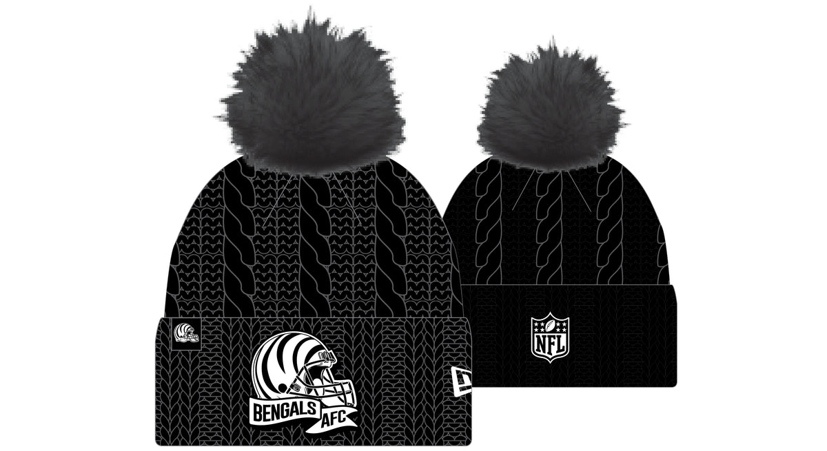New Era NFL Bengals AFC Pom Knit Beanie Black