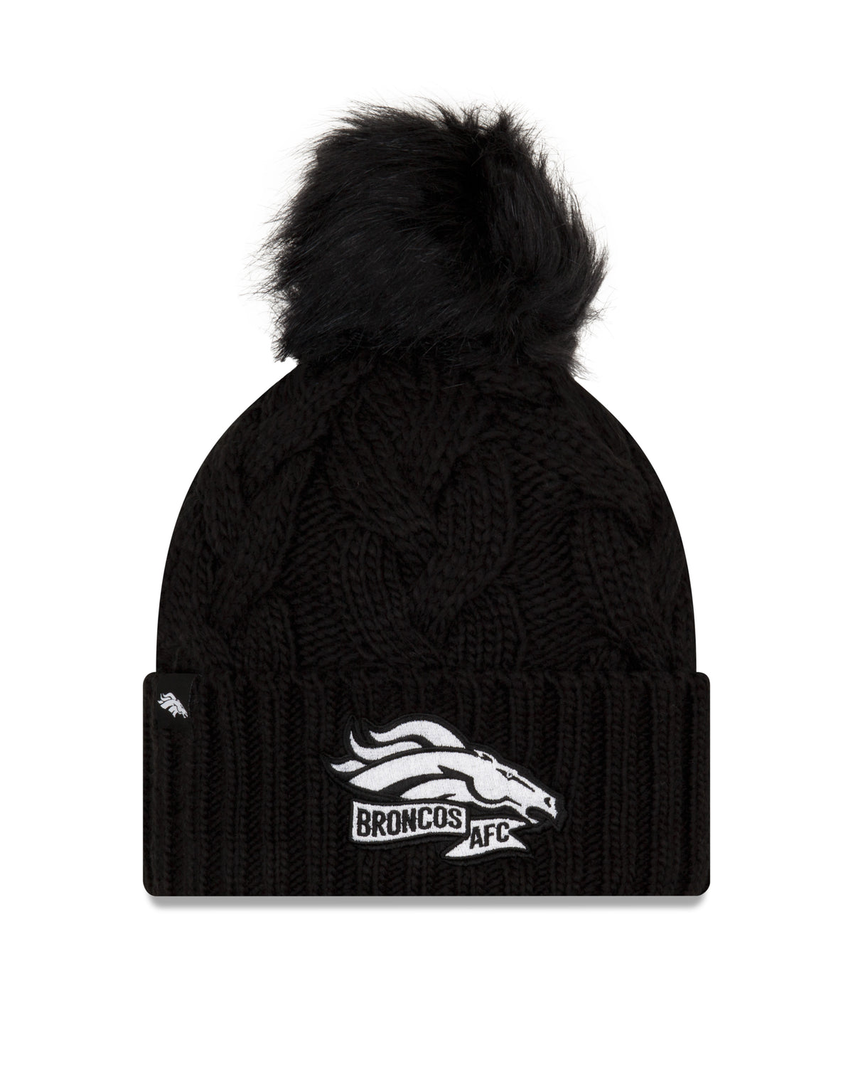 New Era NFL Denver Broncos Pom Knit Beanie Black