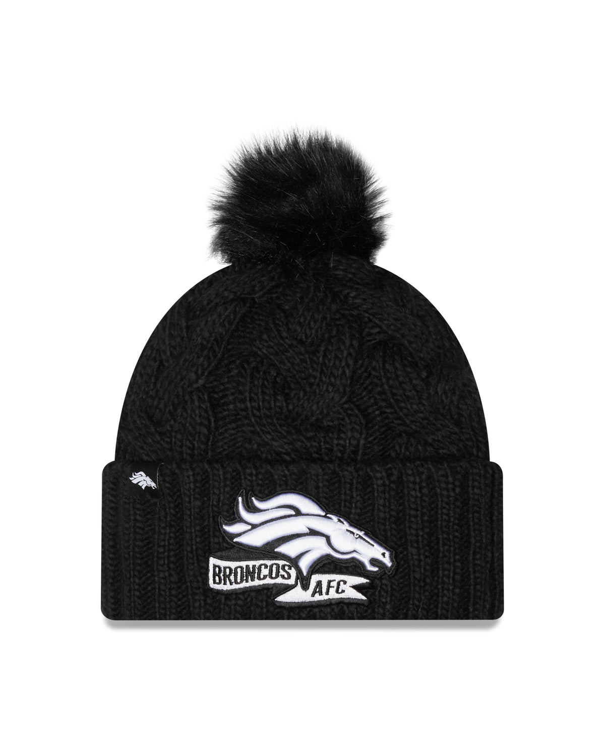 New Era NFL Denver Broncos Pom Knit Beanie Black