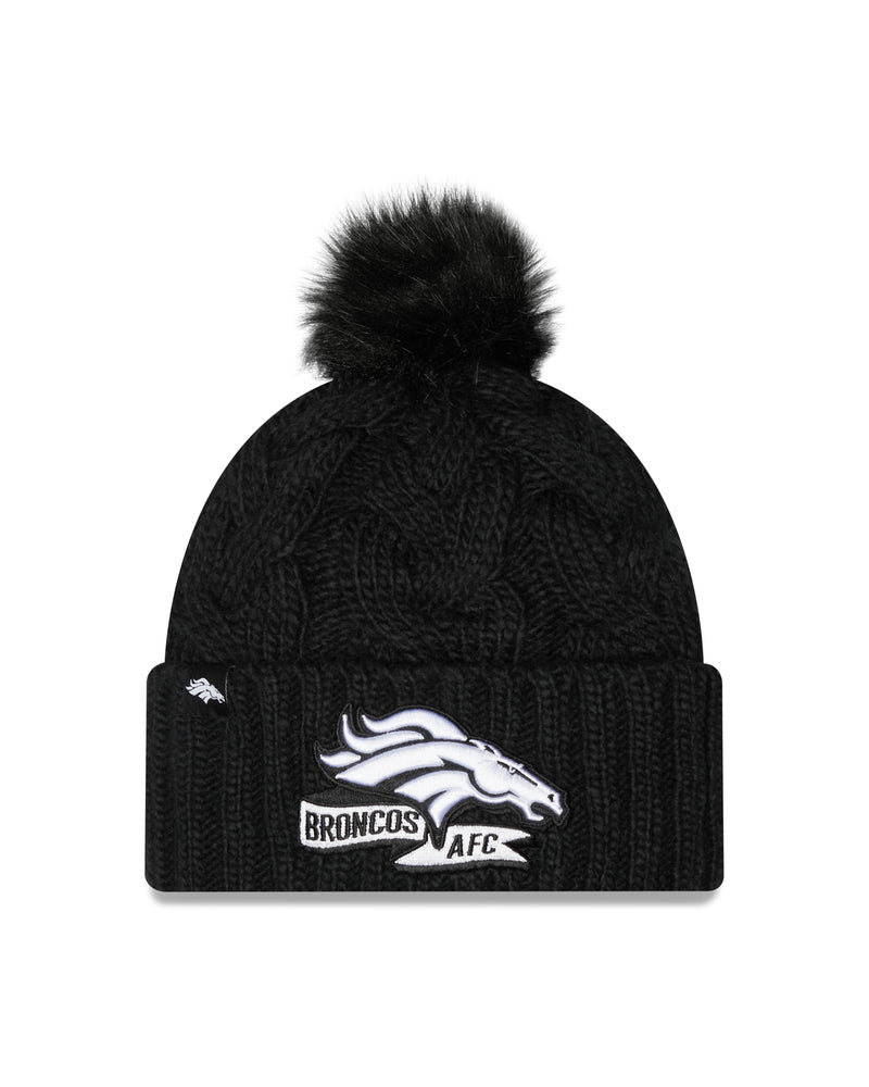 New Era NFL Denver Broncos Pom Knit Beanie Black