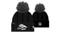 New Era NFL Denver Broncos Pom Knit Beanie Black