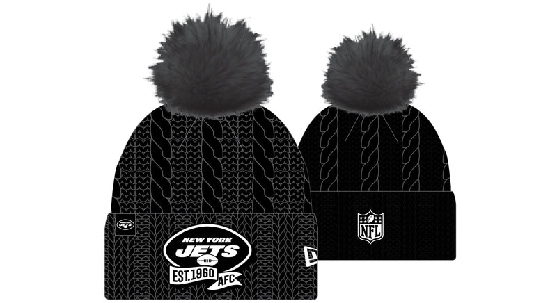 New Era NFL New York Jets Pom Knit Beanie Black kein