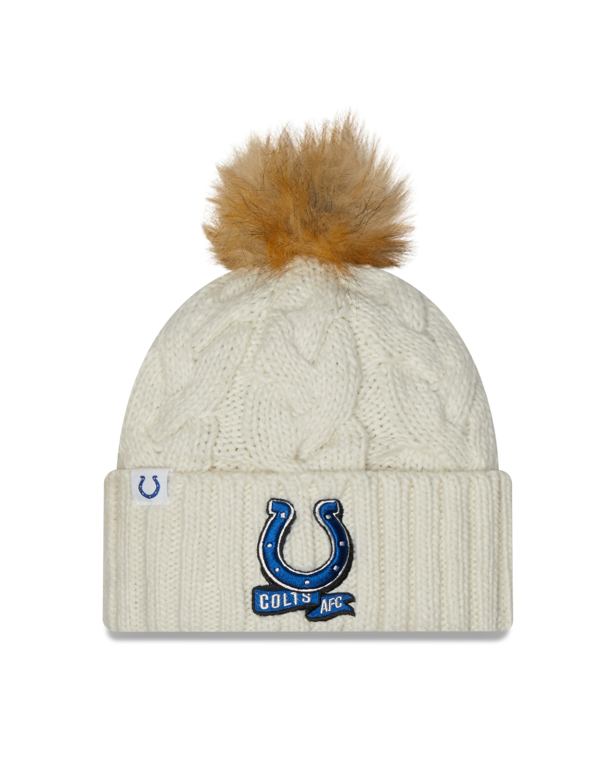 New Era NFL Indianapolis Colts Pom Knit Beanie Creme