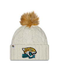 New Era Jacksonville Jaguars Pom Knit Beanie Creme