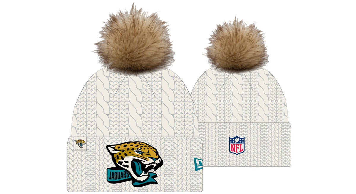 New Era Jacksonville Jaguars Pom Knit Beanie Creme
