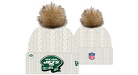 New Era NFL New York Jets Pom Knit Beanie Creme