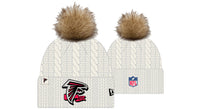 New Era NFL Atlanta Falcons Pom Knit Beanie Creme