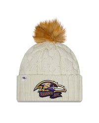 New Era Baltimore Ravens Pom Knit Beanie Creme