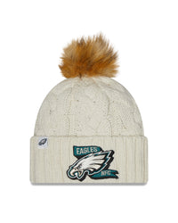 New Era NFL Philadelphia Eagles Pom Knit Beanie Creme