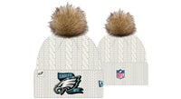 New Era NFL Philadelphia Eagles Pom Knit Beanie Creme