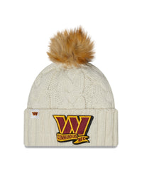 New Era NFL Washington Commanders Pom Knit Beanie Creme