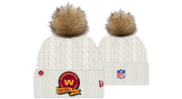 New Era NFL Washington Commanders Pom Knit Beanie Creme