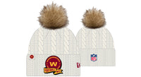 New Era NFL Washington Commanders Pom Knit Beanie Creme