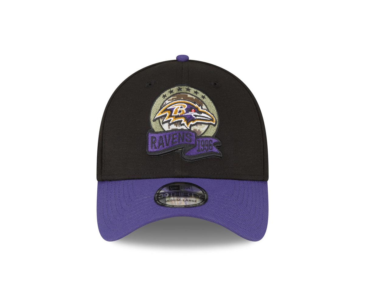 New Era BALTIMORE RAVENS NFL Salute to Service 39THIRTY Stretch Fit Cap Black/ Purple