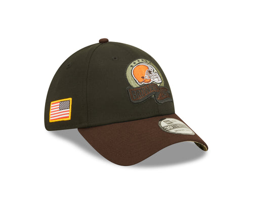 New Era Cleveland Browns NFL Salute to Service 39THIRTY Stretch Fit Cap Black/ Brown