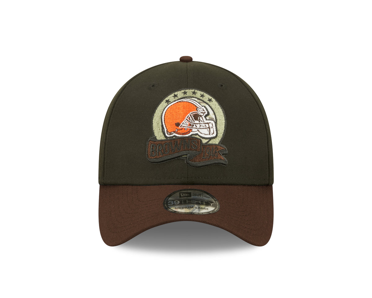 New Era Cleveland Browns NFL Salute to Service 39THIRTY Stretch Fit Cap Black/ Brown