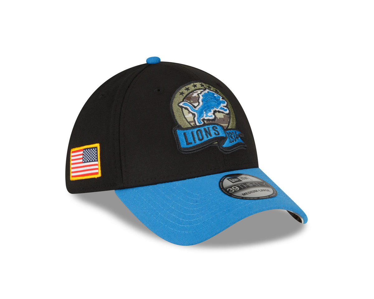 New Era DETROIT LIONS NFL Salute to Service 39THIRTY Stretch Fit Cap Black/ Blue