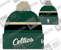 New Era NBA Celtics Beanie Bom Green Creme Black