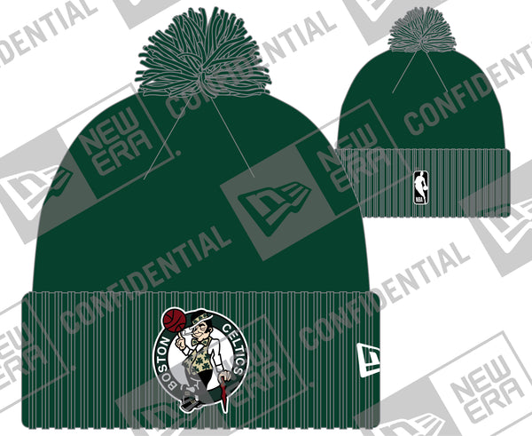 New Era NBA Boston Celtics Pom Knit Beanie Green