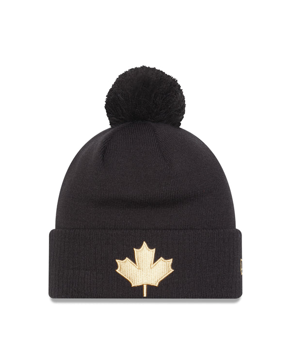 New Era NBA Canada Pom Knit Beanie Black