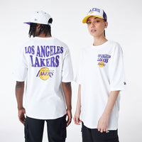 New Era LA Lakers NBA Script Oversized T-Shirt White