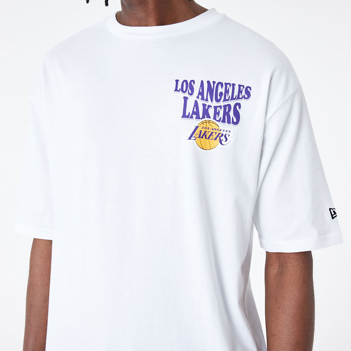 New Era LA Lakers NBA Script Oversized T-Shirt White