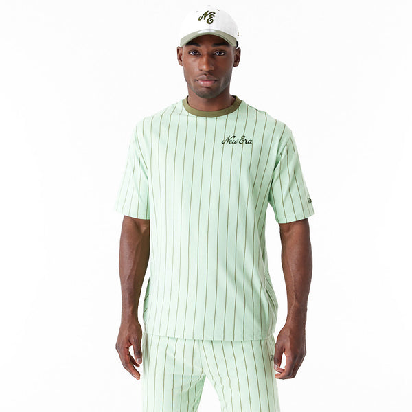 New Era Pinstripe Oversized T-Shirt Green - Soulsideshop