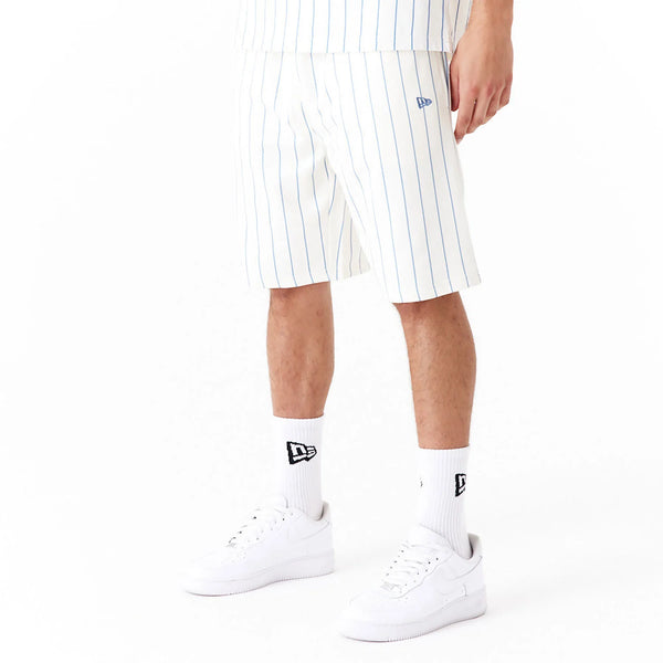 New Era Pinstripe Bright White Shorts - Soulsideshop