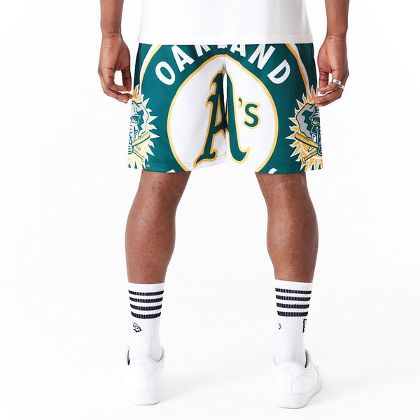 New Era Oakland Athletics MLB Large Logo Shorts Dark Green - Soulsideshop