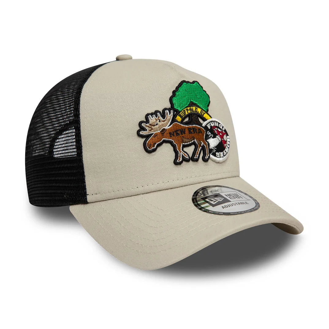 New Era Outdoor Patch Trucker Cap Beige - Soulsideshop