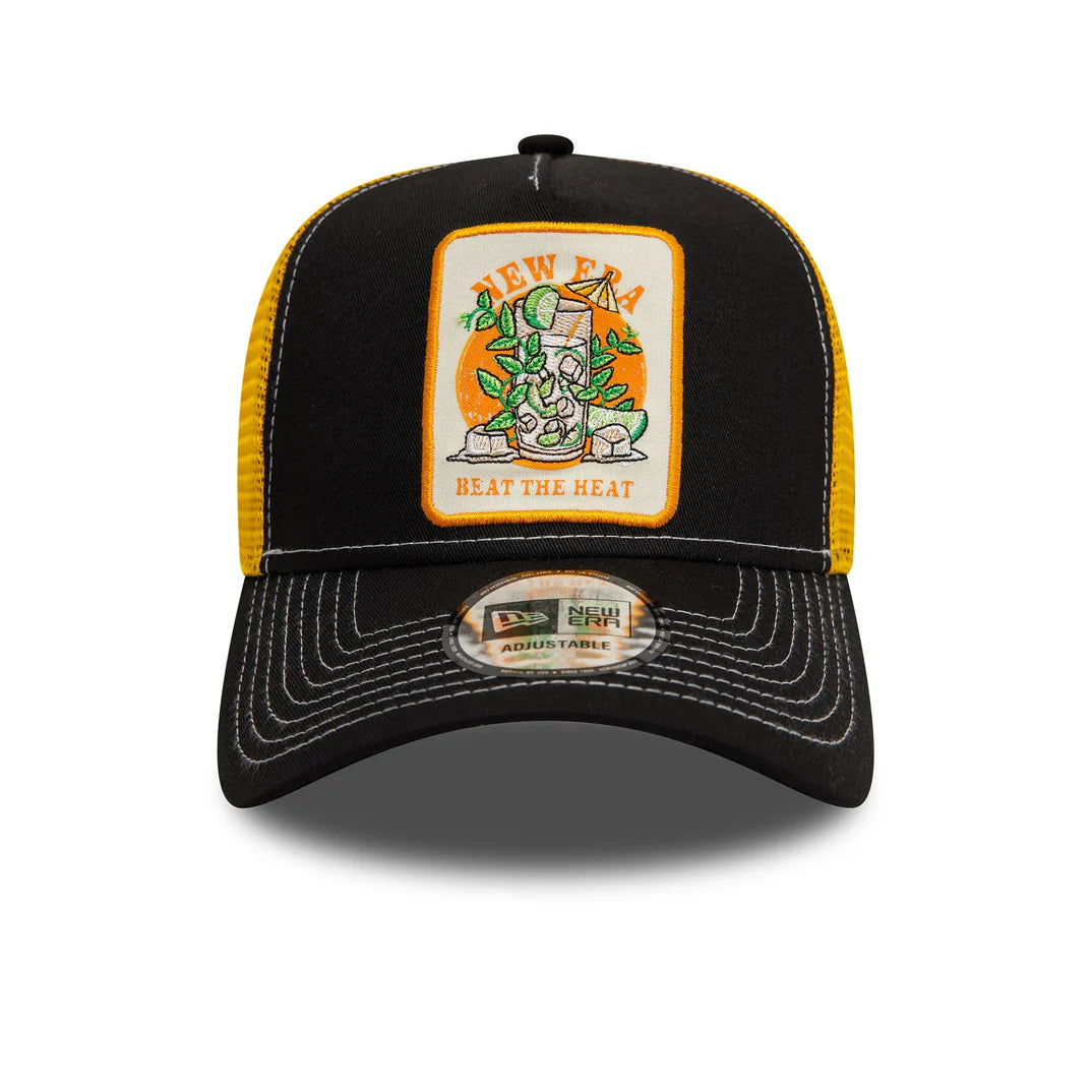 New Era Summer Patch Trucker Cap Black/ Yellow - Soulsideshop