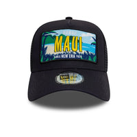 Navy New Era License Plate 9FORTY A-Frame Trucker Cap Dark Navy - Soulsideshop
