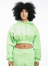 Soulside Frauen Heavy Cropped Hoodie - Cropped Basic Soul - Mint Green