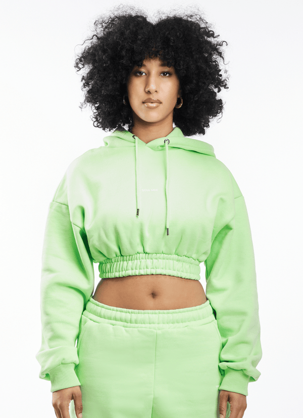 Soulside Frauen Heavy Cropped Hoodie - Cropped Basic Soul - Mint Green